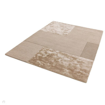 Tate Modern Plain Geometric Tonal Texture Metallic Shimmer Hand-Carved High-Density Wool&Viscose Sand Rug-Asiatic Carpets-Rug Love - The Most Loved Rug Store